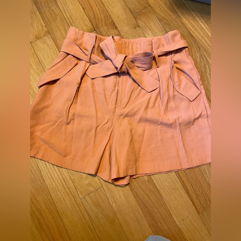 Peach Tie Shorts